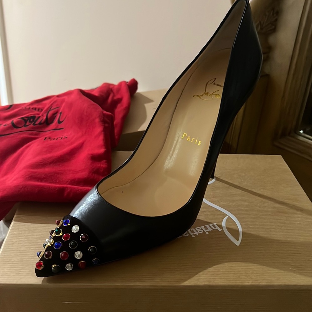 Christian Louboutin Cabo 120 embellished leather pumps